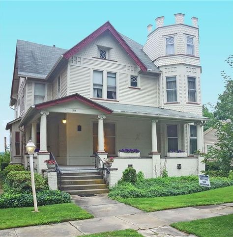 $169,530.309 4th St NE, Massillon, OH 44646 | MLS #3926297 | Zillow Massillon Ohio, Ohio House, Greek Columns, 4th Street, Victorian Houses, Wrap Around Porch, Plaster Walls, Old House Dreams, Victorian Homes