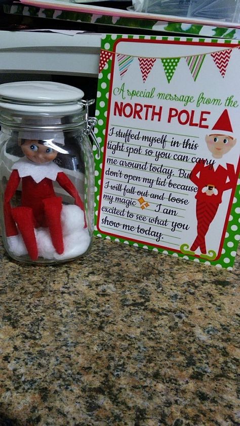 This one has been my favorite so far I printed this letter for the kids from their elf and they got to take him with us out of town for the day & show him things hes never seen before. Elf Carrying Case, I’m Back Elf, One More Night, Elf Ideas Easy, Elf Letters, Girl Elf, Night Elf, Awesome Elf On The Shelf Ideas, Elf Antics