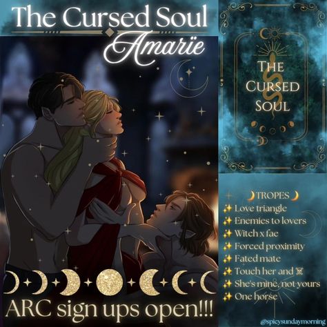 A R C ✨️ S I G N ✨️ U P S >>>> 🌙💚✨️The Cursed Soul by Amarïe✨️💚🌙 ✨️Releasing January 2025✨️ 🌙💚Tropes💚🌙 ✨ Love triangle  💚 Enemies to lovers  🌙 Witch x fae ✨ Forced proximity  💚 Fated mate  🌙 Touch her and ☠ ✨ She's mine, not yours 💚 One horse  ✨️ARC sign ups are now live!!! 🔗Form in bio @authoramarieh 🌙💚✨️🌙💚✨️🌙💚✨️🌙💚✨️🌙💚✨️🌙💚✨️🌙 . . . . t a g s #books #booksbooksbooks #indieauthor #amarie #amarieauthor #amariebooks #romantasy #steamyromantasy #steamyromance #readromance #steamyreads #bookso... Fae Books, Insta Photos, January 2025, Love Triangle, Enemies To Lovers, Romantic Books, Touching Herself, I Love Reading, Book Characters