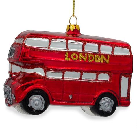 London Double Decker Bus, London Buses, Christmas Glass Ornaments, Baubles Christmas, Decker Bus, London Tours, Tour Bus, Double Decker Bus, London Bus