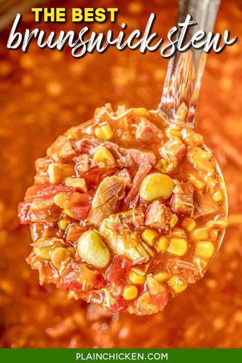 Brunswick Stew Recipe Easy, Best Brunswick Stew Recipe, Brunswick Stew Recipe, Stew Recipes Crockpot, Stew Crockpot, Slow Cooker Steak, Good Soup, Brunswick Stew, Homemade Cornbread