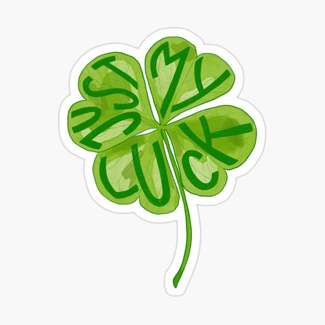 Get my art printed on awesome products. Support me at Redbubble #RBandME: https://www.redbubble.com/i/sticker/Just-My-Luck-Clover-by-j-eka/164740717.JCQM3?asc=u Clover Sticker, Just My Luck, Lucky Clover, Just Me, My Art, Awesome Products, Collage, Art Prints, For Sale