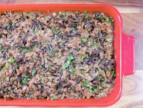 Paradise Recipes - Hamburger Casserole with Wild Rice ~... Ground Beef Wild Rice, Ground Beef Cream Of Chicken, Soup Beef Broth, Creamy Ground Beef, Rice Cream, Top Dinner Recipes, Soup Beef, Wild Rice Recipes, Ground Beef Rice