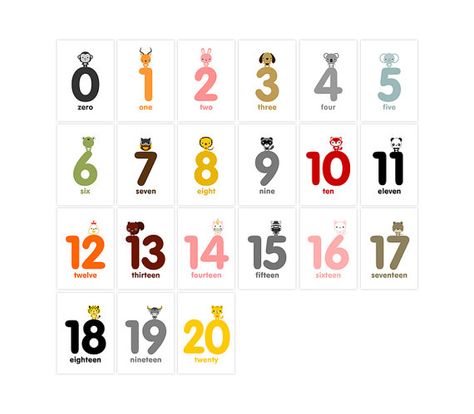 SALE Alphabet Uppercase and Lowercase and Numbers by loopzart Animal Numbers, Memorization Techniques, Flash Card Template, Free Printable Numbers, Number Flashcards, Japanese Kids, Italian Language Learning, Basic Math Skills, Numbers Preschool