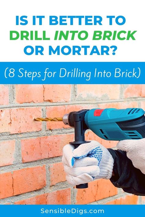 Drilling Into Brick, How To Drill Into Brick, How To Hang On Brick Wall, Brick Hanger, Space Hacks, Small Space Hacks, Plant Bracket, Art Learning, Honed Marble