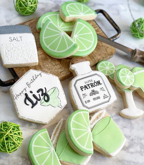 Cocktail Cookies, Tequila Tuesday, Sugar Cookies Birthday, Cookies Birthday, 33rd Birthday, Tacos And Tequila, Tequila Shots, Cookies Decorated, Welcome To The Party