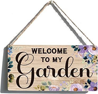 Welcome to My Garden Sign Gift Farmhouse Garden Wooden Hanging Sign Plaque Retro Wall Art Decor for Home Decoration 12 x 6 Inches Garden Logo, Welcome To My Garden, Garden Decor Projects, Farmhouse Garden, Logo Gifts, Farmhouse Wall Art, Garden Signs, Retro Wall Art, Retro Wall