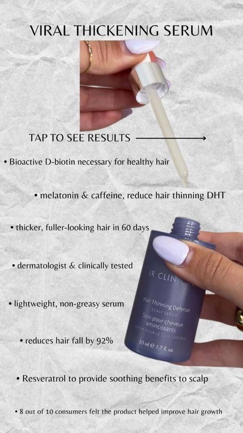 If ur dealing with thinging hair! Use this ever day! Results a soon as in 60 days! Monat Hair Thinning Defense Serum, Ir Clinical System Monat, Monat Ir Clinical Hair Thinning Serum, Ir Clinical Monat, Monat Aesthetic, Monat Tips, Monat Haircare, Monat Skincare, Monat Before And After