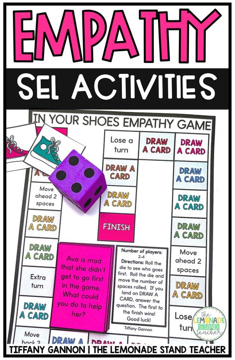 Looking for easy to implement social emotional activities that will to teach empathy in a fun way?! I will show you engaging and effective empathy activities for the classroom. Click here to see the empathy activities, worksheets, games, anchor charts, and more! Self Identity Activities, Empathy Games, Empathy Activities For Kids, Activities For Empathy, Empathy Worksheets For Kids, Social Emotional Activities Elementary, Compassion Activities For Kids, Empathy Projects For Students, Empathy Activities For Middle School