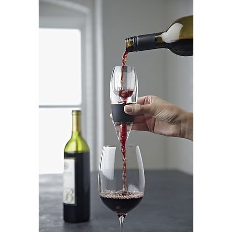 Vinturi Red Wine Aerator | Crate and Barrel Alcohol Glasses, Wine Gadgets, Wine Lover Gifts, Training Vines, Wine Aerators, Pouring Wine, Wine And Cheese Party, Wine Aerator, Cheese Party