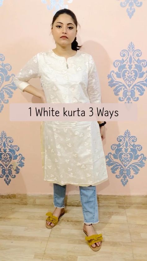 __rads.pdn__ on Instagram: 1 White Kurta in 3Ways. White kurta:- @vedicfashion_official . . . . #reels #stylewithrads #radspdn #whitekurta #kurta #style #fashion… Kurta Style, White Kurta, Wearing Clothes, Indian Wear, Lace Skirt, Style Fashion, Lace, On Instagram, How To Wear