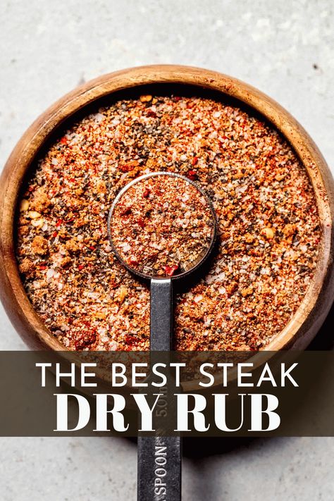 Best Steak Seasoning Dry Rubs, The Best Steak Seasoning, Flank Steak Dry Rub Recipe, Best Steak Rub Recipe, Ribeye Seasoning Recipe, Steak Dry Rub Recipe Grilling, Dry Rub Steak Seasoning, Homemade Steak Rub, Ribeye Steak Dry Rub Recipe