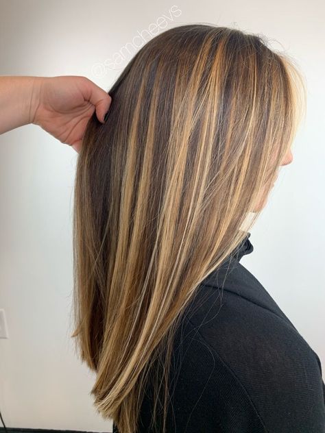 Honey golden blonde balayage highlights with brown lowlights Golden Lowlights, Honey Golden Blonde, Golden Blonde Balayage, Brown Lowlights, Blue Hair Accessories, Blonde Balayage Highlights, Hair Highlights And Lowlights, Golden Blonde Highlights, Crystal Hair Clips