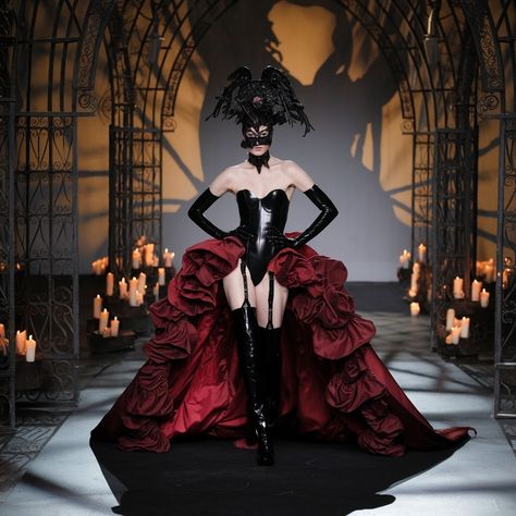 Sexy Grotesque is the trend you didn’t know you needed. Oversized ruffles, spiked boots, and a touch of dark glam—what’s not to love? Get inspired and learn how to rock this bold, gothic aesthetic with confidence. ✨ #SexyGrotesque #GothicFashion https://voguegenics.com/the-sexy-grotesque-when-haute-couture-goes-horror-show-and-were-obsessed/ Spiked Boots, Haute Goth, Horror Show, Gothic Aesthetic, Baroque Fashion, Project Inspiration, Personal Project, Goth Fashion, Versailles