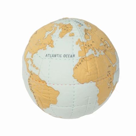 World Views | Haptic Lab Lines Of Longitude, Map Quilt, Machine Wash Pillows, A Globe, Arctic Ocean, Clutch Pouch, Place Names, Personalized Baby Gifts, Atlantic Ocean