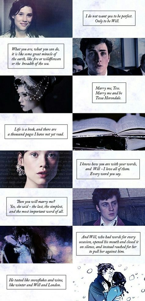 Tessa Quotes, Will Herondale Quotes, Will And Tessa, Clockwork Princess, Will Herondale, Cassie Clare, Clockwork Angel, Cassandra Clare Books, Infernal Devices