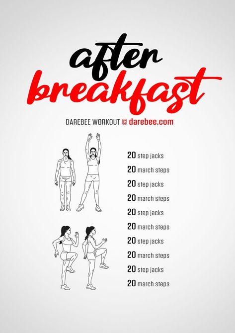 After Breakfast Workout 30 Day Plank Challenge For Beginners, Darebee Workout, Yoga Chart, Quick Morning Workout, Before Bed Workout, Standing Workout, 30 Day Plank Challenge, Mini Workouts, Body Exercises