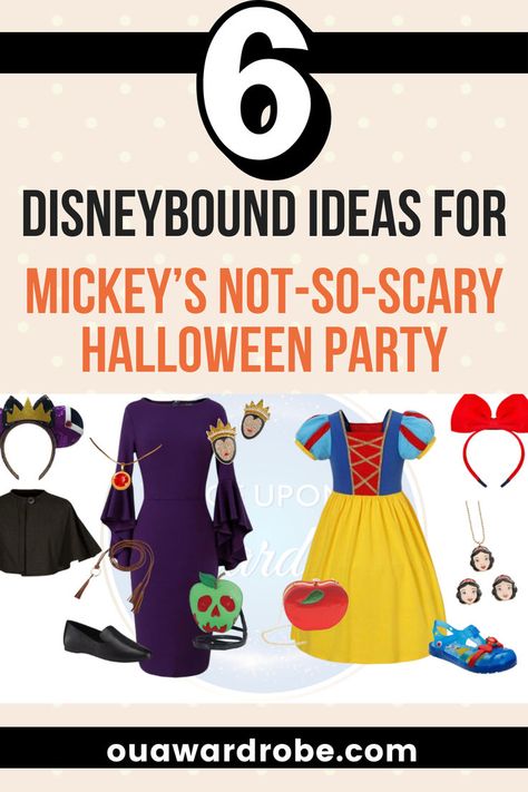 🎃👻 Discover 6 magical DisneyBound outfits we created for Mickey's Not So Scary Halloween Party at Disney World! From creative couple costumes to fun ideas for kids, we've got your Halloween style covered. Perfect for Oogie Boogie Bash too! Let us handle your outfit planning for a spooktacular experience! 🧡✨ #DisneyBound #HalloweenParty #CoupleCostumes #IdeasForKids #OogieBoogieBash #OnceUponAWardrobe #DisneyOutfitPlanning Disneybound Outfits Halloween, Mickey Not So Scary Halloween Outfit, Oogie Boogie Bash Outfit Ideas, Mnsshp Costume Ideas Families, Mickeys Not So Scary Halloween Costumes Couples, Mickey’s Not So Scary Halloween Party Costumes Diy, Disney Bound Halloween Outfits, Disney Not So Scary Halloween Costumes, Evil Queen Disneybound