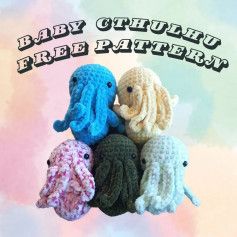 baby cthulhu free pattern Cthulhu Crochet Pattern Free, Crochet Cthulhu, Soba Noodle Bowl, Cheesy Baked Chicken, Grilled Rice, Pasta Pomodoro, Pineapple Glaze, Plushie Crochet, Sauerkraut Recipes