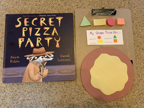 Secret Pizza Party Book Activities, Shape Pizza Craft, Restaurant Preschool, Secret Pizza Party, Shape Pizza, Kids Pizza Party, Preschool Slp, February Preschool, Junior Kindergarten