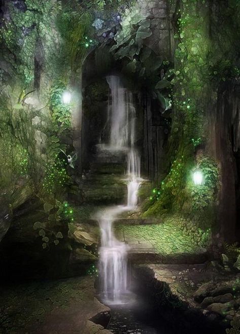 This article looked very familiar to me, but I searched and I haven't posted it. I will link related post at the bottom. Enjoy. ~~~ Quantum Phase: Time, Parallel Realities, and the Brain By Brendan... Les Cascades, Fantasy Places, Magical Forest, Arte Fantasy, 판타지 아트, Fairy Land, Alam Yang Indah, Magical Places, Enchanted Forest