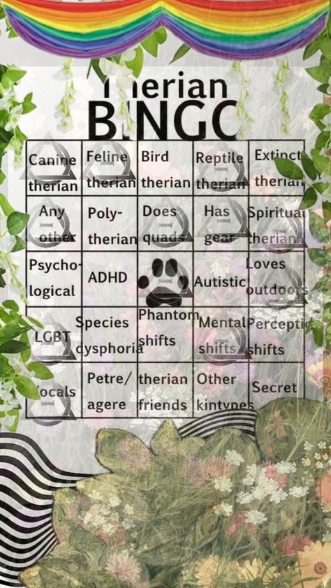 Therian bingo from https://pin.it/7Ads1OCfy Pin It, Bingo, Reptiles, Feline