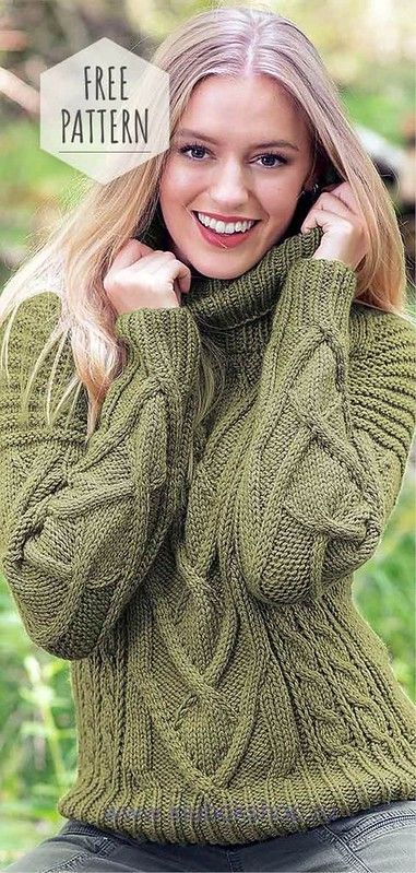 Crochet Blouse Free Pattern, Cable Knit Sweater Pattern, Free Knitting Patterns For Women, Sweater Tutorial, Intermediate Knitting Patterns, Blouse Tops Designs, Cable Knitting Patterns, Aran Sweater, Crochet Magazine