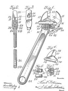 101 Gadgets That Changed The World - The Patents - Popular Mechanics Crescent Wrench, Best Digital Art, Mechanic Tattoo, Patent Art Prints, Patent Drawing, Poster Store, Patent Art, Vintage Tools, Patent Prints