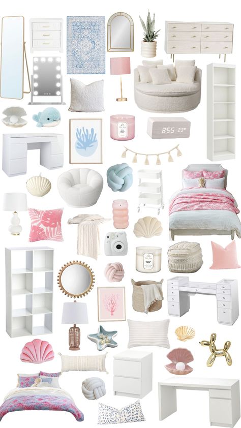 Cute Bedroom Set Up, How To Make Your Room Look More Aesthetic, Light Colored Room Ideas, Ascetic Bedroom Ideas, Redoing Room Ideas, Preppy Big Room Ideas, Pastel Coastal Bedroom, Cute Trendy Room Ideas, Things To Put In Your Room Decor