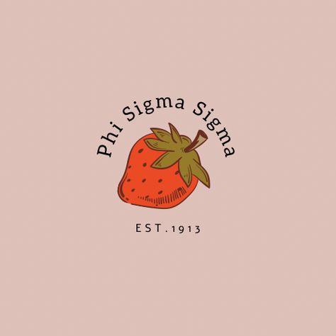 Phi Sigma Sigma Shirts, Strawberry Sorority Theme, Phi Sigma Sigma Graphic, Strawberry Merch, Strawberry Sorority, Phi Sigma Sigma Letters, Aphi Merch, Strawberry Graphic, Letters Sorority