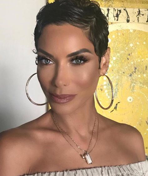 Nikki Murphy Hair 50, Nicole Murphy, Natural Hair Short Cuts, Filling In Eyebrows, Short Sassy Hair, Sassy Hair, Short Black Hairstyles, Black Hairstyles, Hair Crush