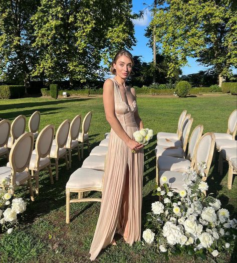 audrey hilfiger for greta tome’s wedding via insta Greta Tome Wedding, Greta Rolli Wedding, Greta Rolli, Dresses