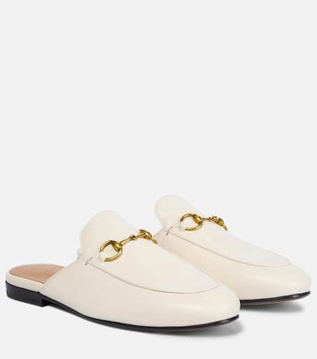 Gucci Princetown Slipper, White Loafers, Gucci Loafers, Shoes Gucci, Loafer Mules, Leather Slippers, Gucci Mules, Mule, Smooth Leather