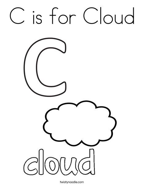 C is for Cloud Coloring Page from TwistyNoodle.com C Is For Cloud Preschool, C Is For Cloud, Cloud Coloring Page, Coloring Preschool, Letter C Coloring Pages, Letter A Coloring Pages, Fruit Coloring, Alphabet Letter Activities, Game Activities