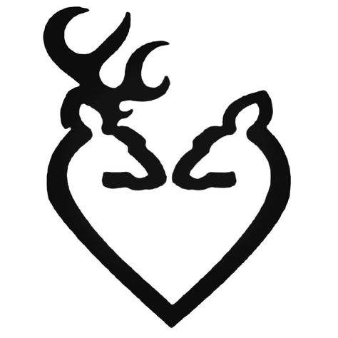 Browning Symbol, Bow Tattoo Designs, Deer Decal, Browning Tattoo, Deer Heads, Browning Deer, Buck And Doe, Heart Decals, Bow Tattoo