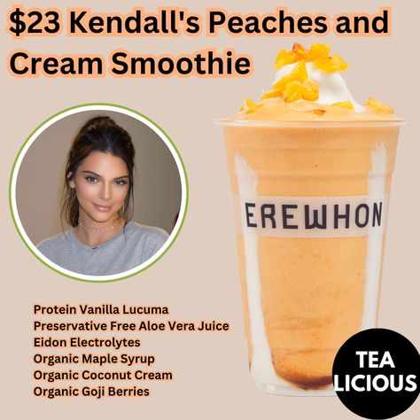 $23 smoothie at Erewhon Kendall Jenner Erewhon, Erewhon Smoothie, Kendal Jenner, Diy Beaded Rings, Anti Aging Food, Good Shepherd, Aloe Vera Juice, Coconut Cream, Kombucha