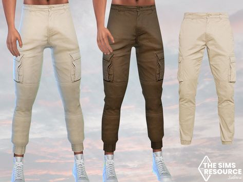 The Sims Resource - Men Cargo Trousers The Sims 4 Jeans, Outfits With Plaid Skirts, Sims 4 Men Clothing, Sims 4 Male Clothes, Die Sims 4, Sims 4 Cc Kids Clothing, The Sims 4 Pc, High Waisted Ripped Jeans, Free Sims 4