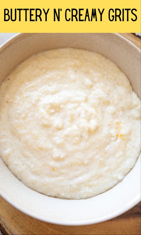 Buttery and Creamy Grits, enhanced with half-and-half and milk for a smooth, savory, and flavorful taste with each spoonful. #grits #breakfast #breakfastideas #brunch #creamygrits #breakfastrecipe Soul Food Side Dishes, African American Recipes, Creamy Grits Recipe, Savory Grits, Food Side Dishes, Grits Breakfast, Southern Grits, Quick Grits, Cooktop Cove