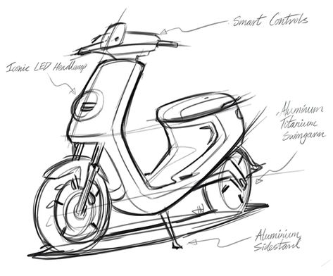 Simson Moped, Electric Scooter Design, Sketch It, Motorcycle Drawing, Bike Sketch, Motorbike Design, Scooter Design, Industrial Design Sketch, Design Presentation