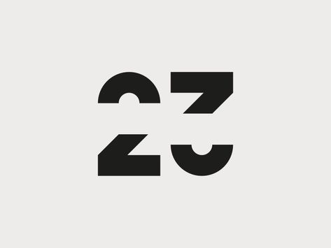 23 Logo by Szymon Golis Calendar Logo, 23 Number, 27 Tattoo, Logo Minimalista, Number Design, Logo Number, Twenty Two, Typography Letters, Logo Mark