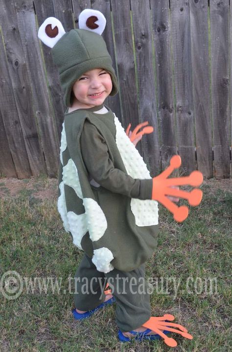 Here are the costumes I whipped up for my boys this year: Diy Frog Costume, Animal Costume Diy, Diy Animal Costume, Homemade Animal Costumes, Animal Costumes Diy, Diy Frog, Halloween Frog, Alice Costume, Hat With Ear Flaps