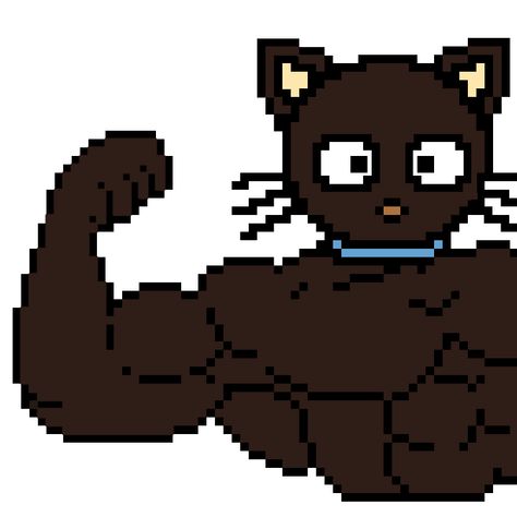 Buff Sanrio Pixel, Simple Stickers Aesthetic, Cursed Sanrio Pfp, Buff Cat Doodle, Sanrio Discord Pfp, Buff Kuromi, Buff Sanrio Characters, Sanrio Muscle, Buff Sanrio