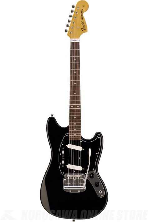 Fender Japan mustang black Fender Mustang Guitar, Mustang Guitar, Mustang Black, Guitar Designs, Fender Mustang, Fender Japan, Guitar Obsession, Cassandra Cain, Cool Electric Guitars