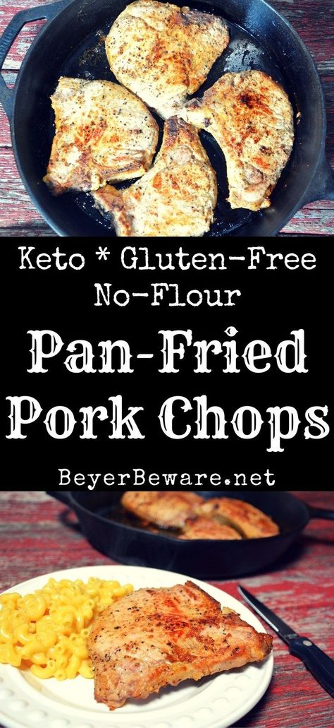 Pan-Fried pork chops recipe is my go-to recipe since there is no flour, no marinading, no waiting, just juicy, flavorful pork chops cooked in a buttered cast iron skillet. #PorkChops #Keto #KetoRecipes #CastIron #LowCarb Low Carb Pork Chop Recipe, Low Carb Pork Chops, Pork Cooking Temperature, Pan Fried Pork Chops, Slow Cooked Pulled Pork, Pork Chop Recipe, Low Carb Pork, Cooking Dried Beans, Fried Pork Chops