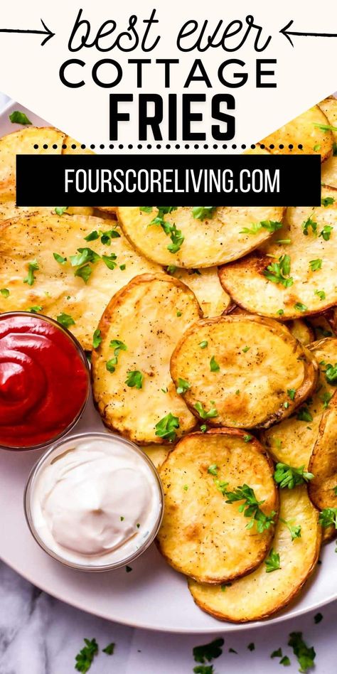 Crispy Cottage Fries, Air Fryer Cottage Fries, Drumsticks Sides Dishes, Crispy Home Fries Recipe, Cottage Fries Recipes, Potatoes Fries In Air Fryer, Cactus Cut Potatoes, Cottage Potatoes Recipe, Different Ways To Cook Potatoes