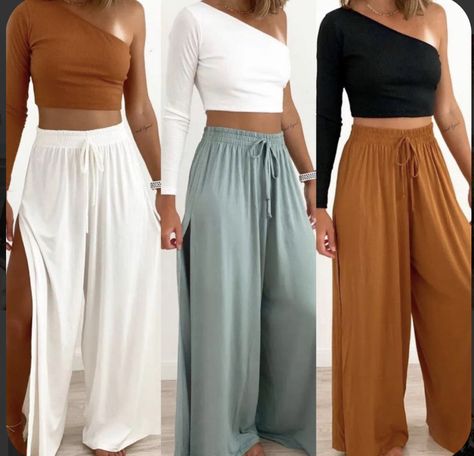 Flowy Pants Outfit Summer, Flowy Pants Outfit, Stile Boho Chic, Look Boho Chic, Casual Chic Outfits, Estilo Hippie, Boho Chic Outfits, R 15, Mode Casual