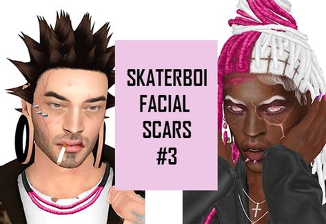 Skaterboi Facial Scars #3 | Patreon Masc Fem, Brindleton Bay, Sims 4 Male Clothes, Cc Shopping, Facial Scars, Sims 4 Tattoos, Sims 4 Family, Sims 4 Anime, Free Sims 4