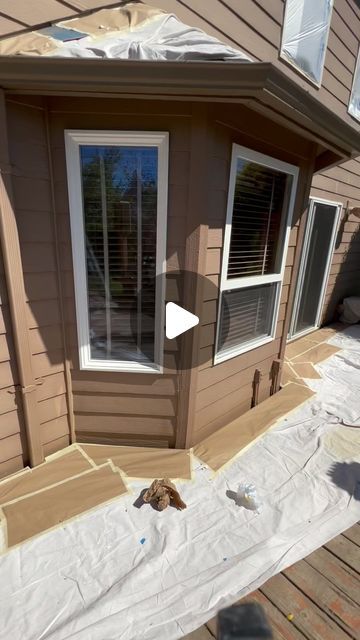 Liquid Painting on Instagram: "Nothing crazy today….. just masking some exterior windows. The reason we mask off windows is to make sure 0 overspray gets on your windows during the painting process. ✌🏼😁" Fake Windows Exterior, Fake Window, Windows Exterior, Painting Process, Exterior, Instagram