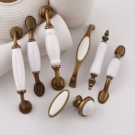 3 3.8 5 White Ceramic Handle Retro Wardrobe | Etsy Retro Wardrobe, Wardrobe Door Handles, Walnut Doors, Dresser Knob, Kitchen Pulls, Hardware Pulls, Brass Drawer Pulls, Cabinet Door Handles, Kitchen Cabinet Knobs