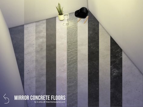 k-omu's Mirror Concrete floors Sims 4 Concrete Floor, The Sims 4 Floor Cc, Concrete Tile Floor, Sims Inspiration, Sims 4 Kitchen, Die Sims 4, Cc Furniture, Pebble Tile, Concrete Texture